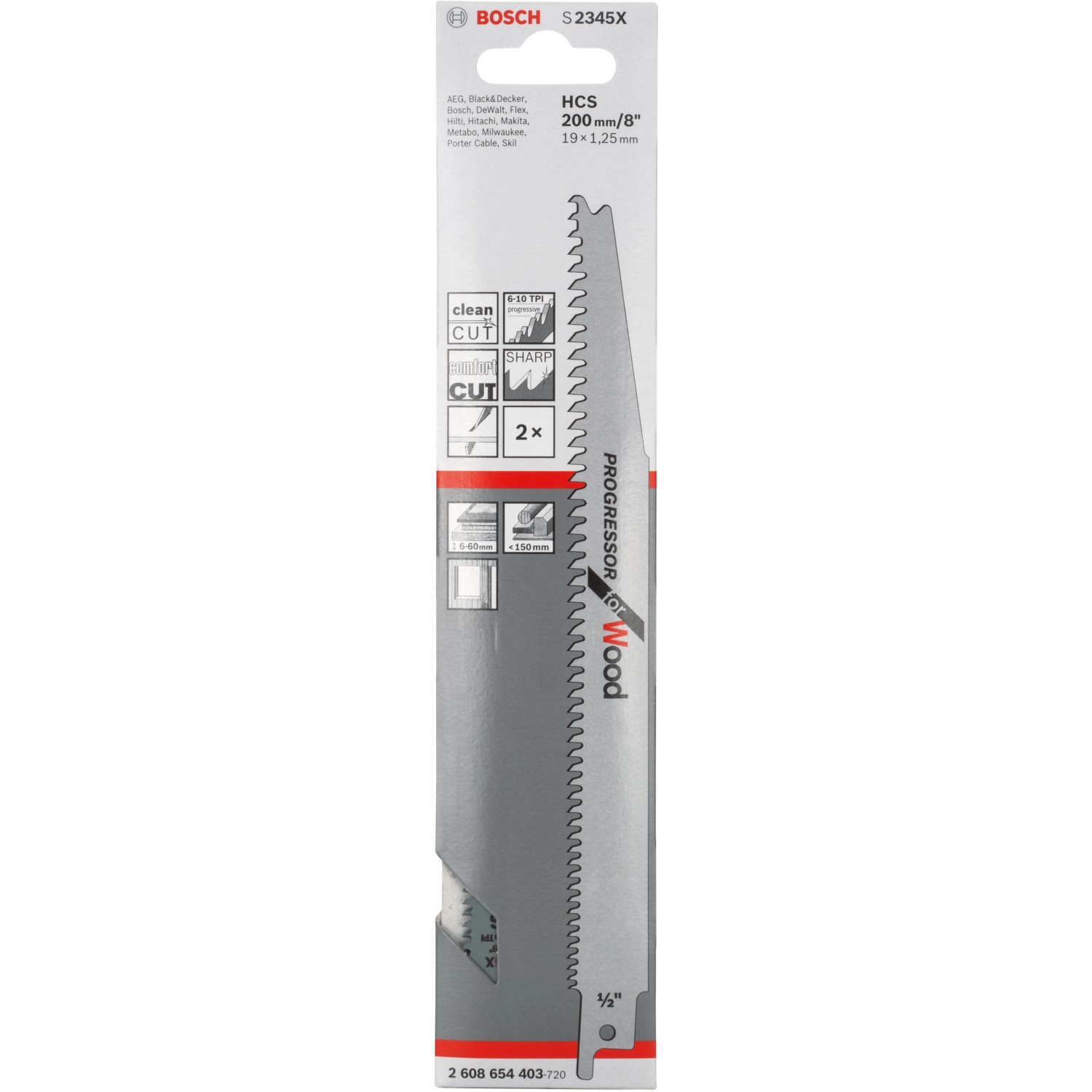 Bosch Säbelsägeblatt S 2345 X Progressor for Wood 2er-Pack