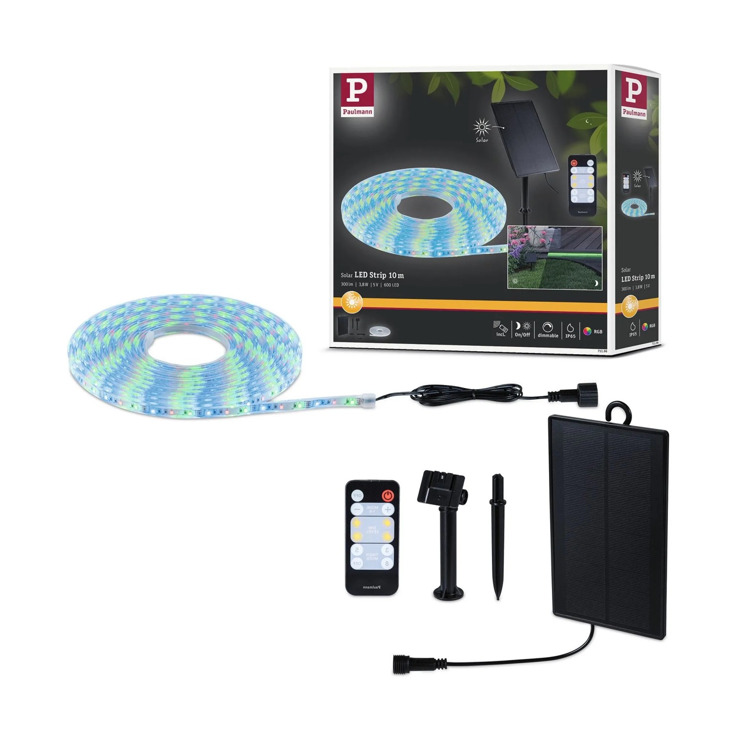 Paulmann LED-Stripe Solar 10 m Beschichtet IP44 3,8 W RGB
