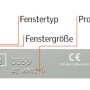VELUX Typenschild zur Bestimmung von Fenstertyp und -größe für Rollos & Raffrollos.