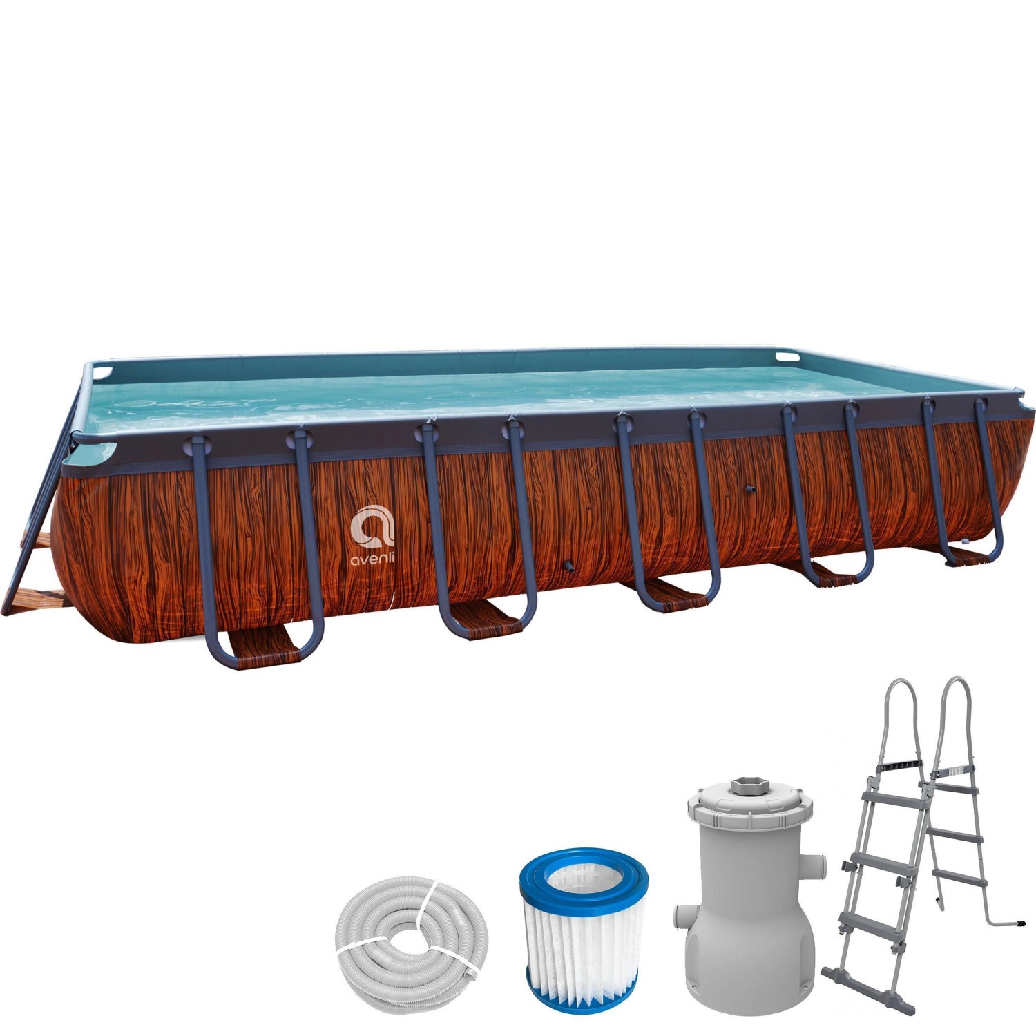 Avenli Frame Plus Stahlrahmenpool Set Rechteckig 540 x 250 x 100 cm Braun m günstig online kaufen