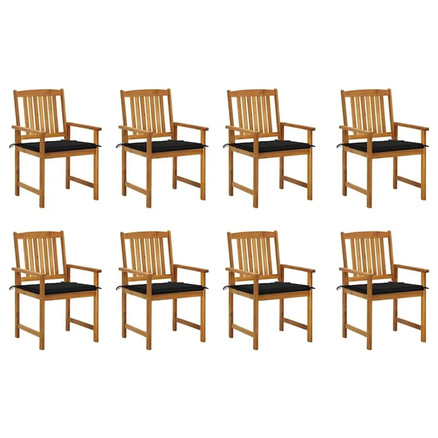 vidaXL Gartenstühle mit Kissen 8 Stk Massivholz Akazie 3078173