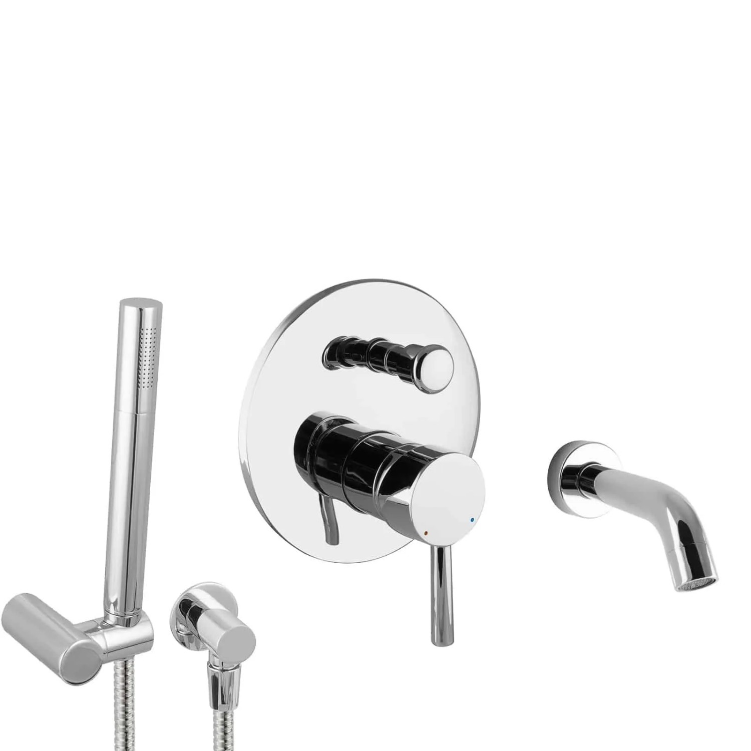 PaulGurkes Unterputz Set Badewanne Wannenset Wanneneinlauf Rund Messing