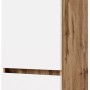 Held Möbel Midischrank Bari, 40 cm, matt Weiß und Wotaneiche Dekor für Bad-Hängeschrank.