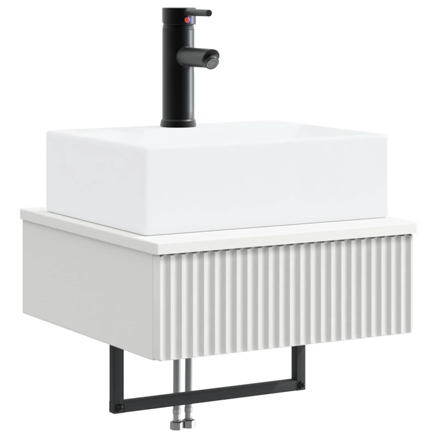 vidaXL Wandmontiertes Waschbecken Weiß 40 x 41 x 39 cm Holzwerkstoff 890198