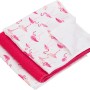 3er-Set Mikrofaser Allzwecktücher: Pink, Weiß, Flamingo-Muster. Ideal für die Reinigung im Haushalt.