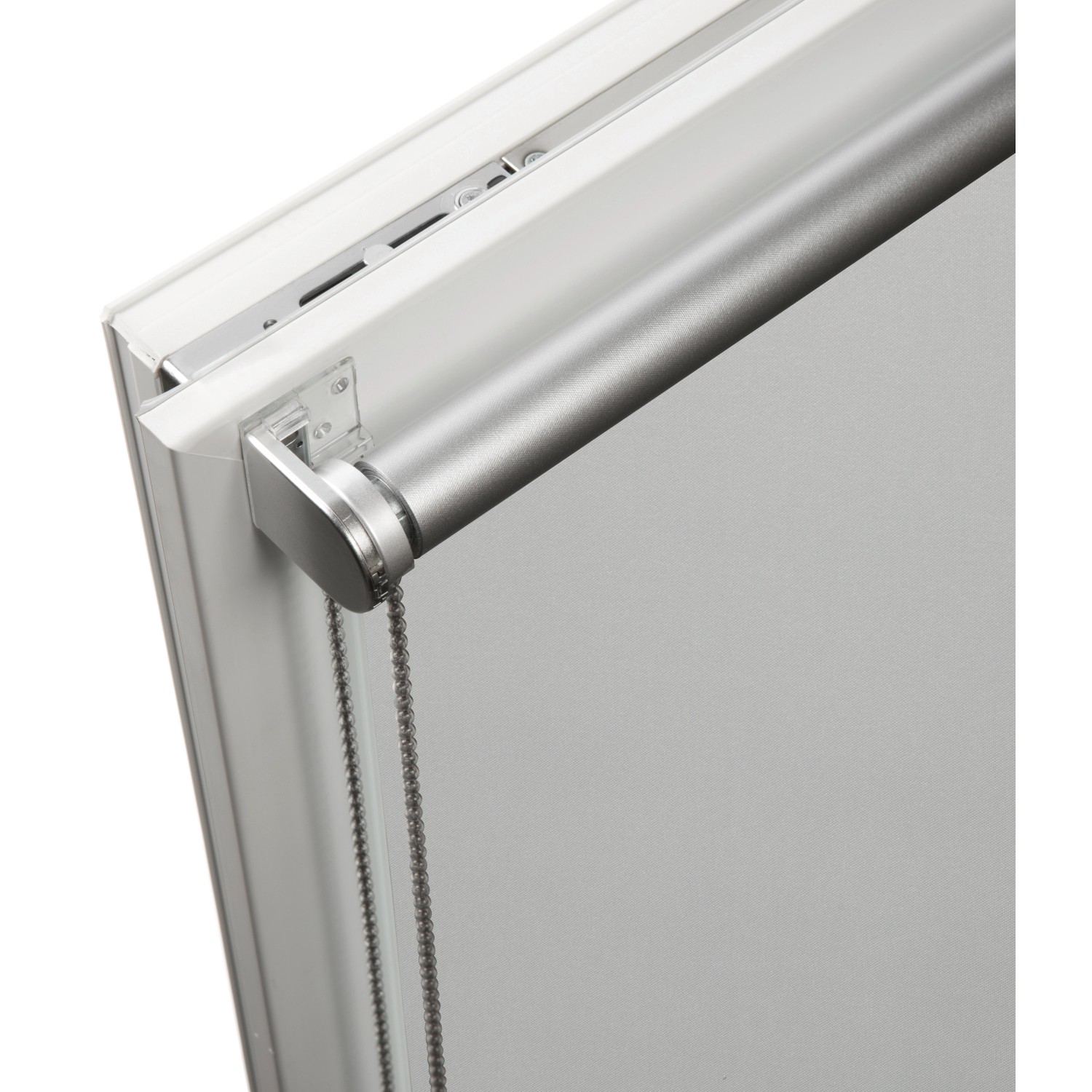 Schöner Wohnen Thermo-Rollo Martha, 45x150 cm, hellgrau, mit Kettenzug und alubeschichteter Rückseite.