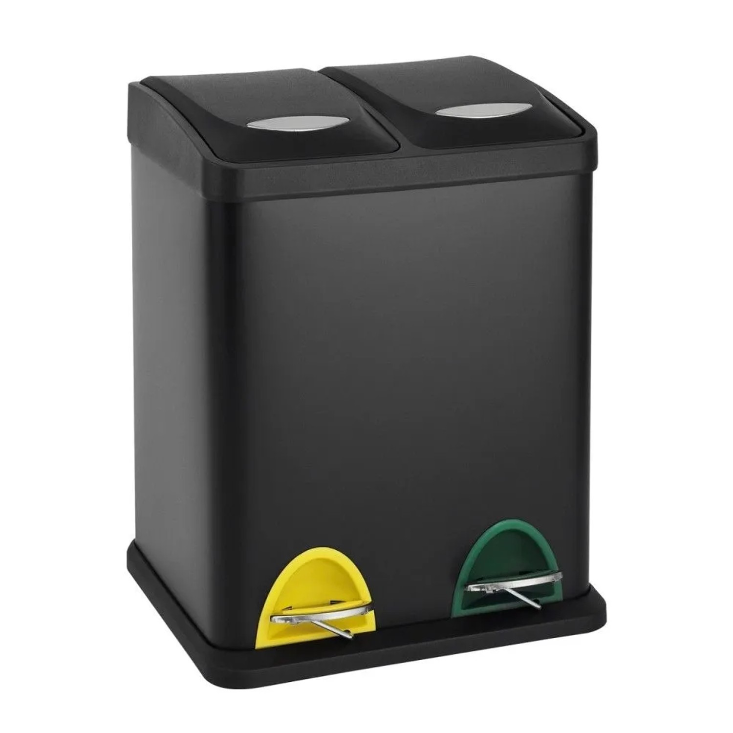 Svita TC2X8 Mülleimer 16 Liter 2x8L Doppelt Kücheneimer Treteimer Schwarz