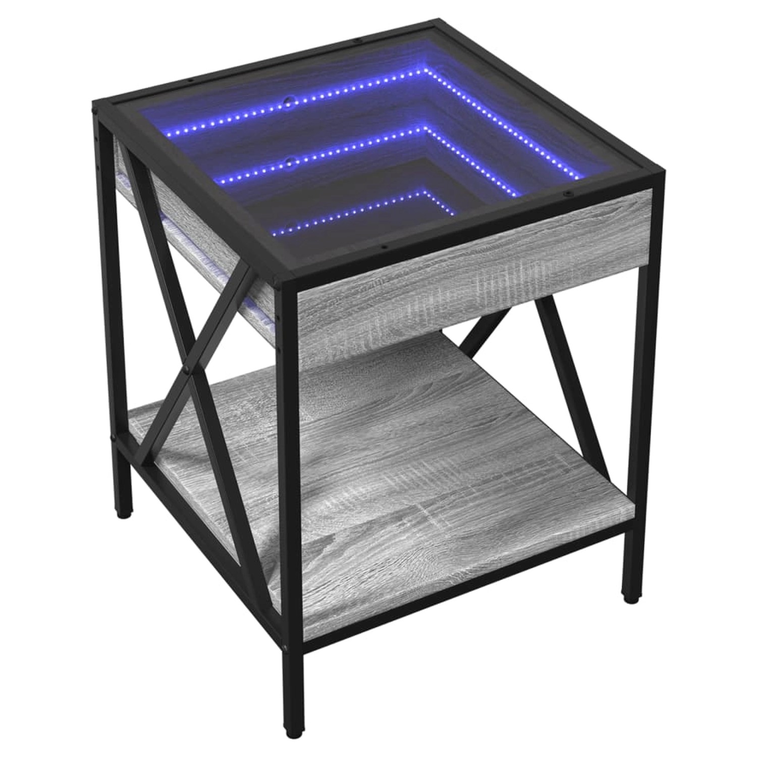 vidaXL Nachttisch mit Infinity-LED Grau Sonoma 40x40x49 cm 3284099