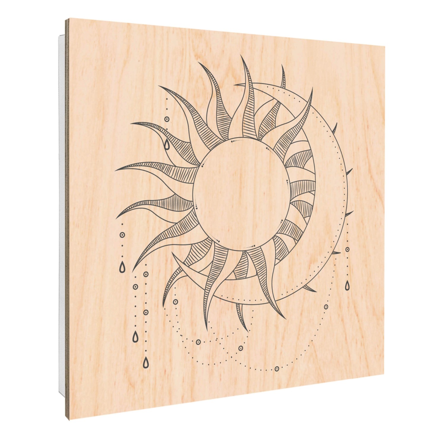 Banjado Großer Schlüsselbox Holz 30x30cm Weiß Scharnier Rechts 50 Haken Sch günstig online kaufen