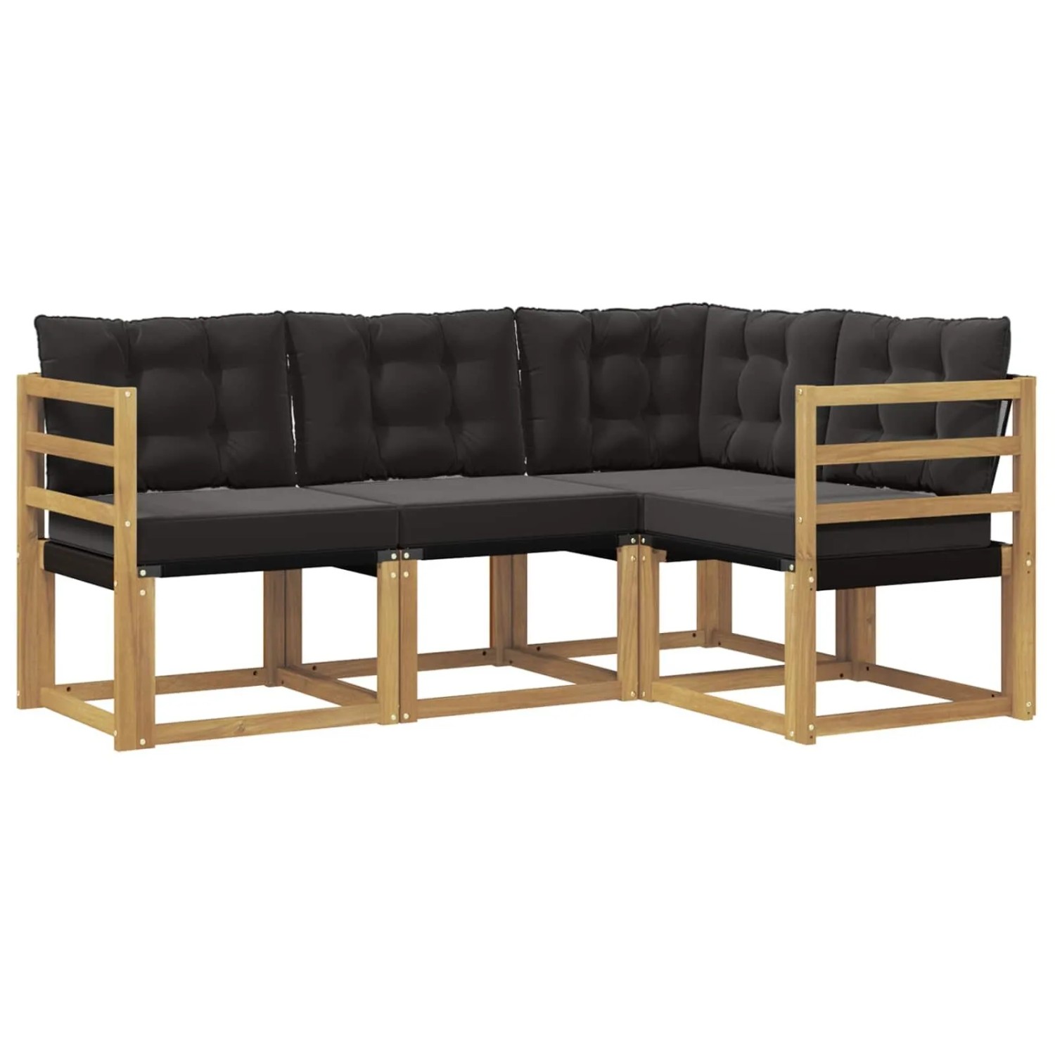 vidaXL Outdoor-Sofagarnitur mit Kissen 4-Tlg Weiß und Schwarz 3389418