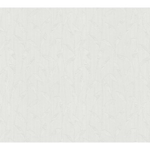 Weiße Vliestapete mit Blattmuster von A.S. Creation, Meistervlies 7.