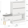 Weißer SoBuy Schuhkipper FSR134-W mit Sitzbank und Stauraum für Schuhe im Flur.