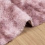 Altrosa Shaggy Hochflorteppich NAVARRA aus Polyester. Weiche Textur, rutschfeste Unterseite auf Holz.