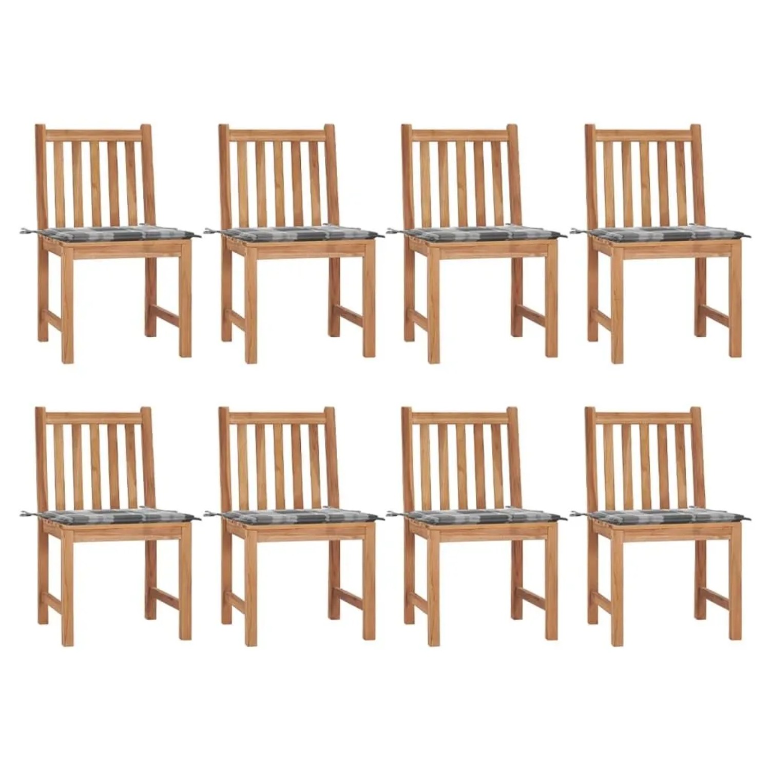 vidaXL Gartenstühle 8 Stk mit Kissen Massivholz Teak 3073156 günstig online kaufen