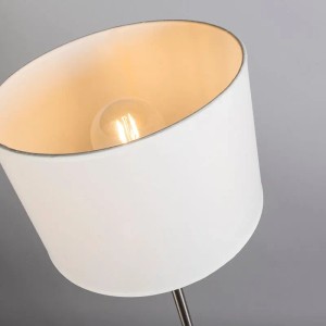 QAZQA Moderne Stehlampe aus Stahl mit Weißem Schirm VT