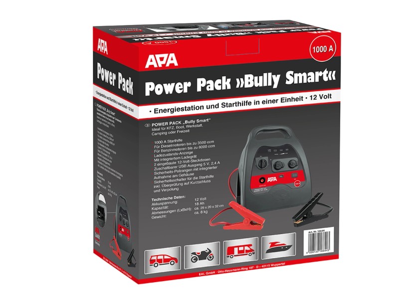 Apa Powerpack Starthilfe und Energiestation Bully Smart 16644