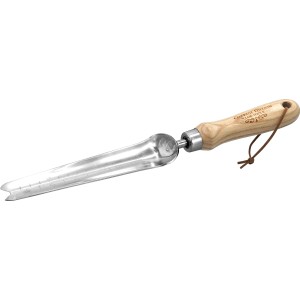 LUX Unkrautstecher Cottage Edition mit Holzgriff, 35 cm. Gartenhandgerät aus Edelstahl und Eschenholz.