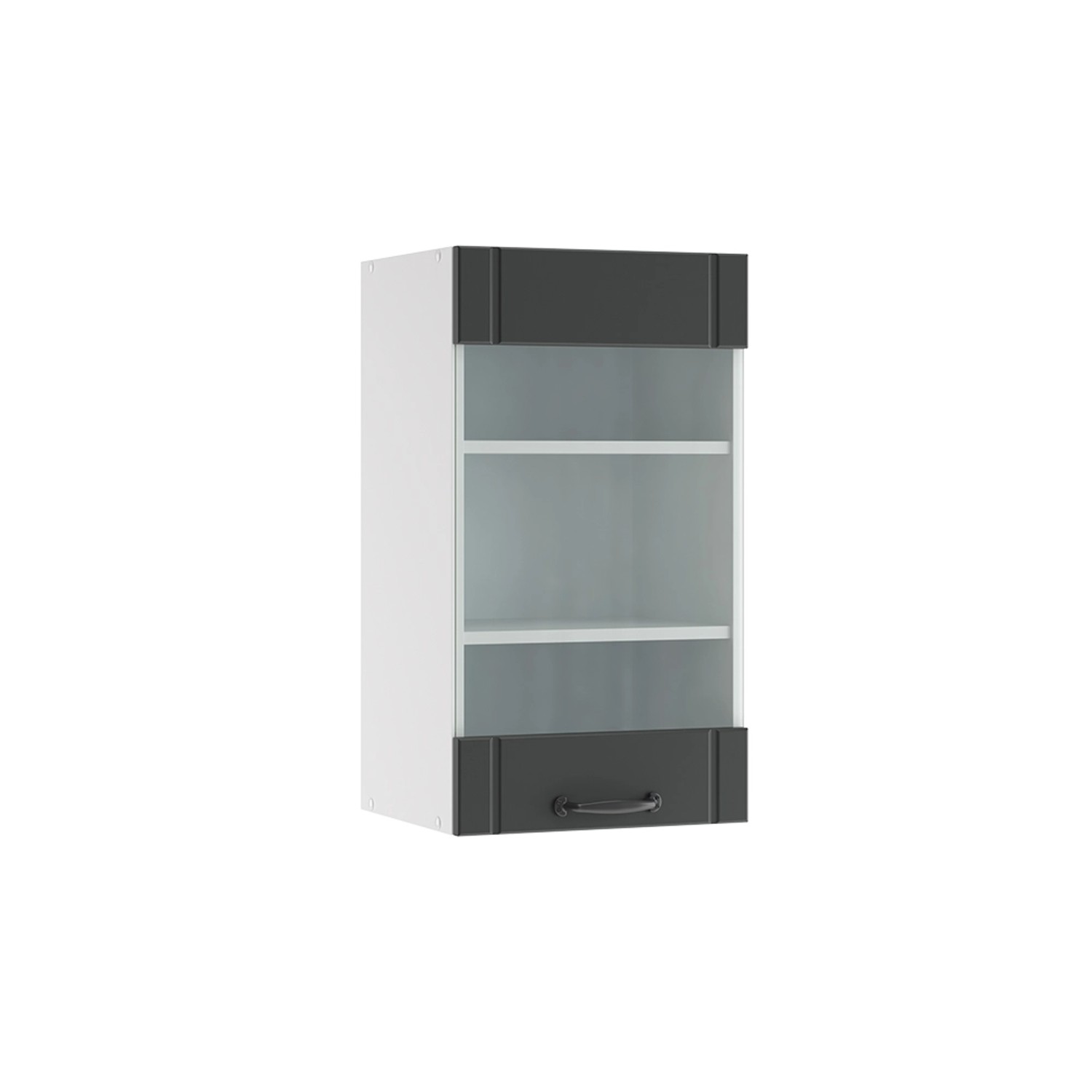 Vicco Küchenglasschrank Fame-Line Glashängeschrank Anthrazit/Weiß 40 cm günstig online kaufen