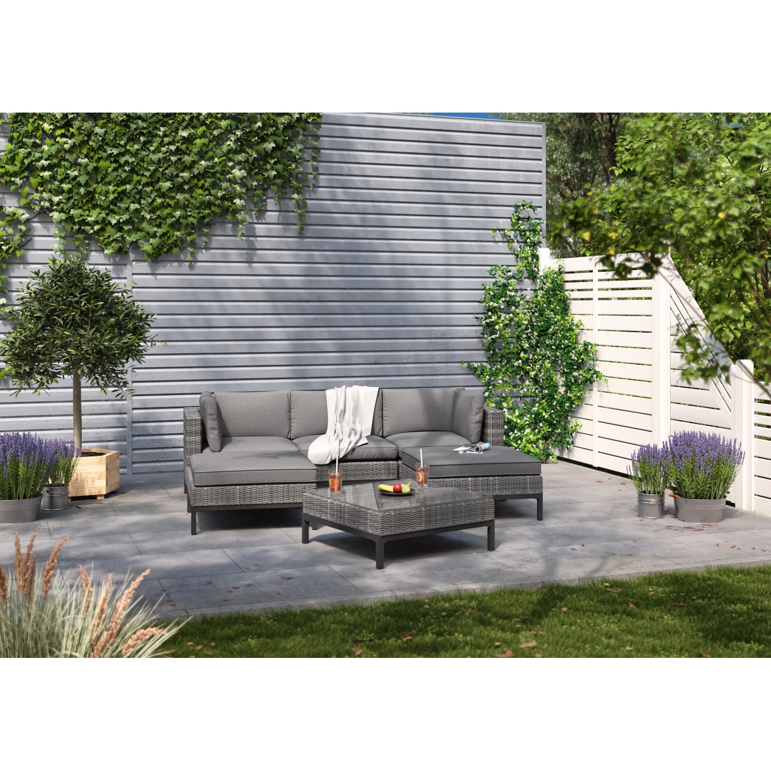 Gartentisch Wetterfest Aluminium Quadratisch Grau 80 x 80 cm kaufen bei OBI