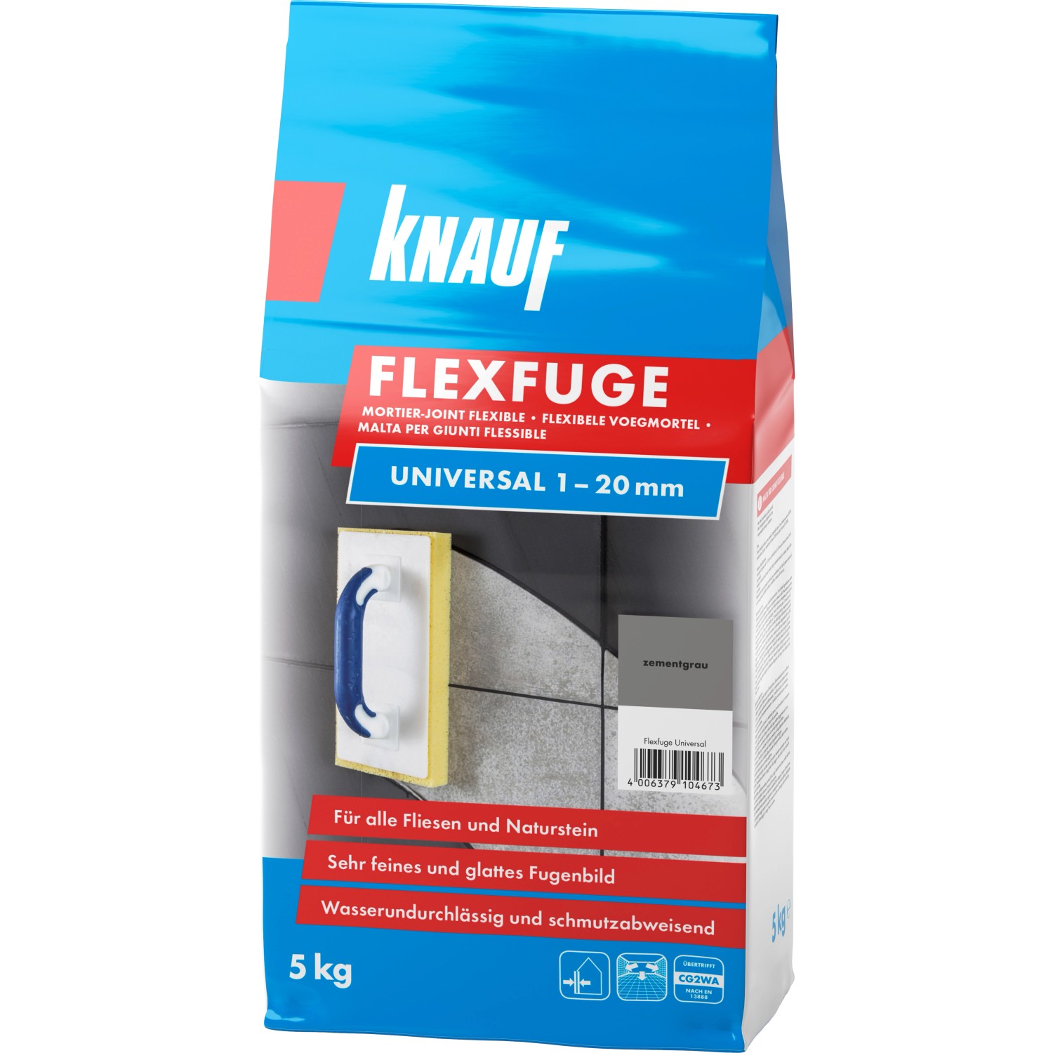 Knauf Fugenmörtel Flexfuge Universal Zementgrau 5 kg