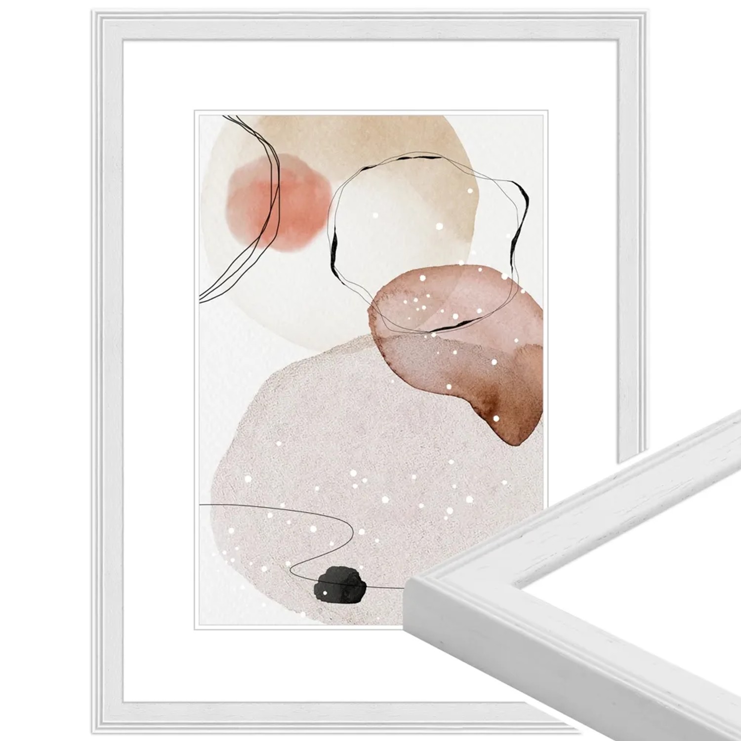 Weißer Bilderrahmen aus Holz, 40x60 cm, klassischer Stil. Ideal für Fotos und Kunstdrucke.