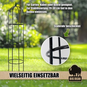 Schwarzes BigDean Rankgitter aus Metall, 1,93m hoch, für Rosen und andere Kletterpflanzen im Garten.