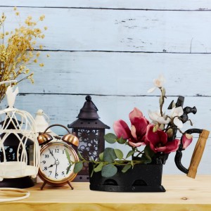 Relaxdays Bügeleisen Gusseisen Holz Schwarz Antik Nostalgisch 18 cm x 19 cm x 9 cm 2,9 kg