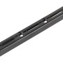 Schwarze Regalschiene, 100 cm lang, für Regalböden und Möbelbau bis 55 kg belastbar.