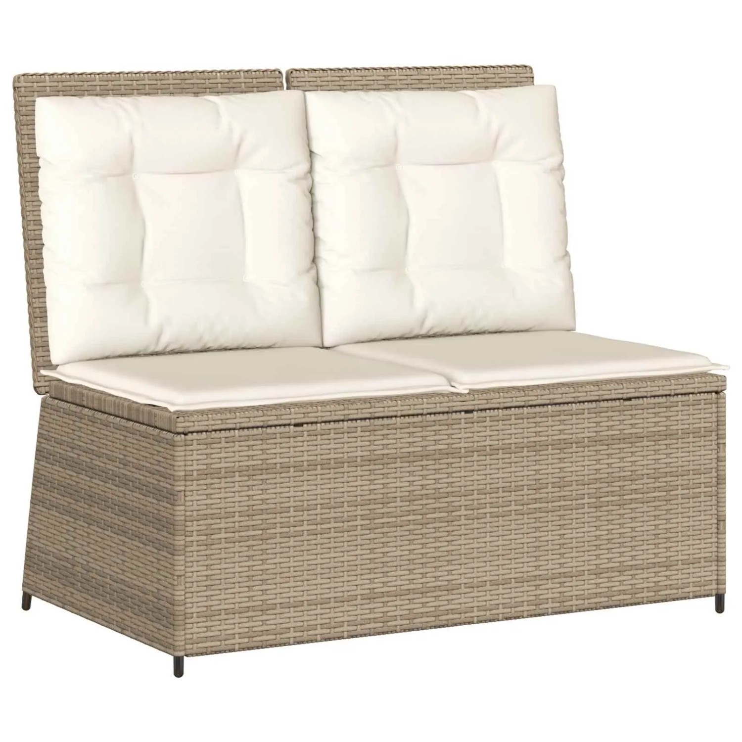Furnicato Reclining Gartenbank Poly Rattan Beige 110 X 67 X 95 Cm