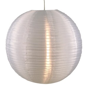 Weiße Ballon Pendelleuchte von Näve, Ø 40cm, aus Kunststoff für E27 Leuchtmittel.