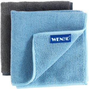 Wenko Mikrofaser Spültücher Miko, 2er-Set in Grau und Blau.