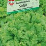 Samenpackung Sperli Pflücksalat 'Australische Gele', grüne Salatblätter im Vordergrund.