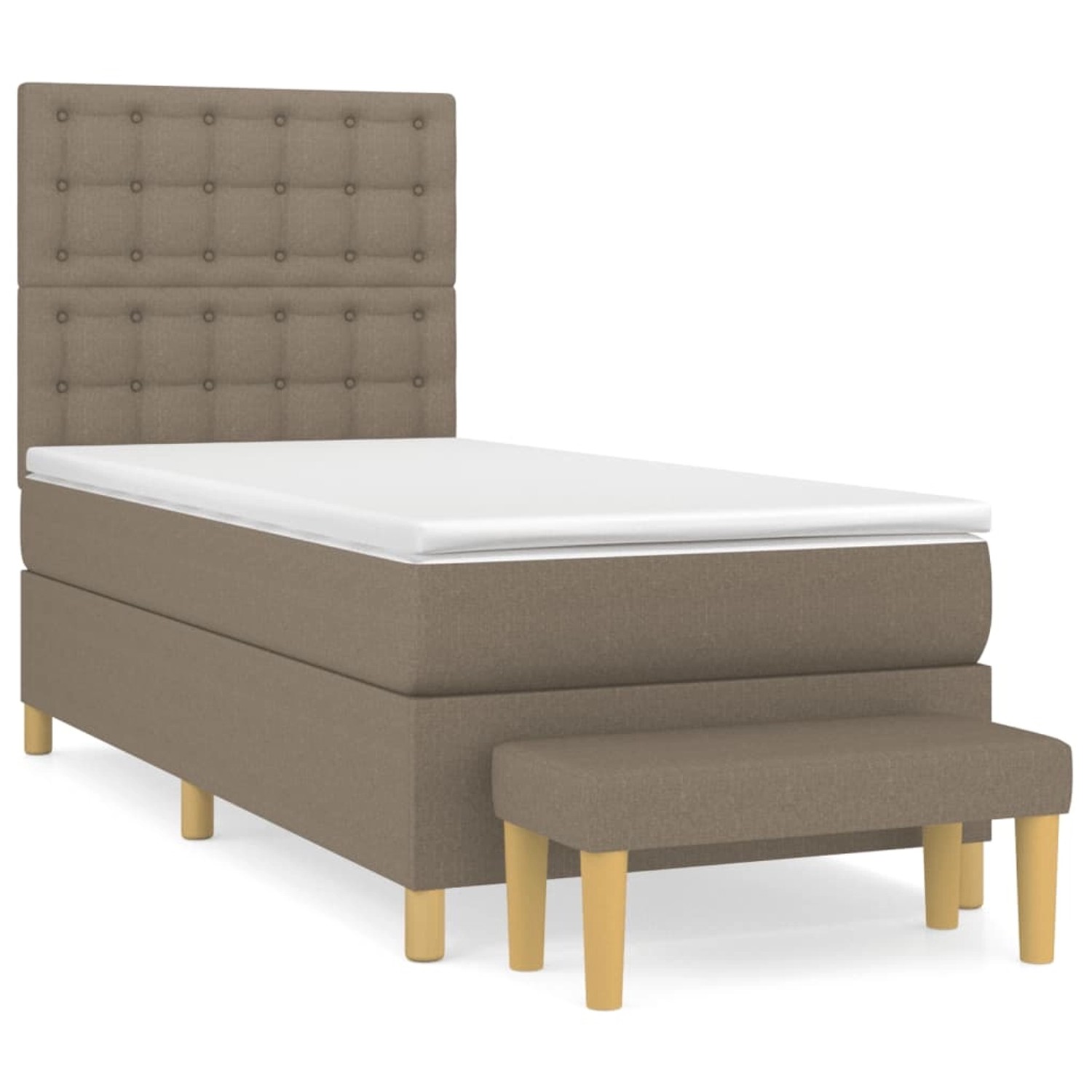 vidaXL Boxspringbett mit Matratze Taupe 80x200 cm Stoff 3137433 günstig online kaufen