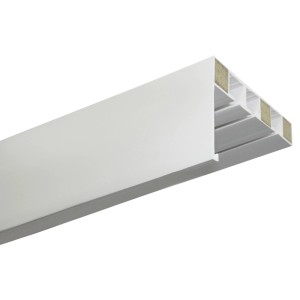 Gardinia Vorhangschiene P2Ü, 150 cm, Weiß, für 3 Gardinenläufe, zur Deckenmontage