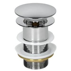 Universal Ablaufgarnitur für Waschbecken ohne Überlauf, Chrom, Pop-Up Ventil.