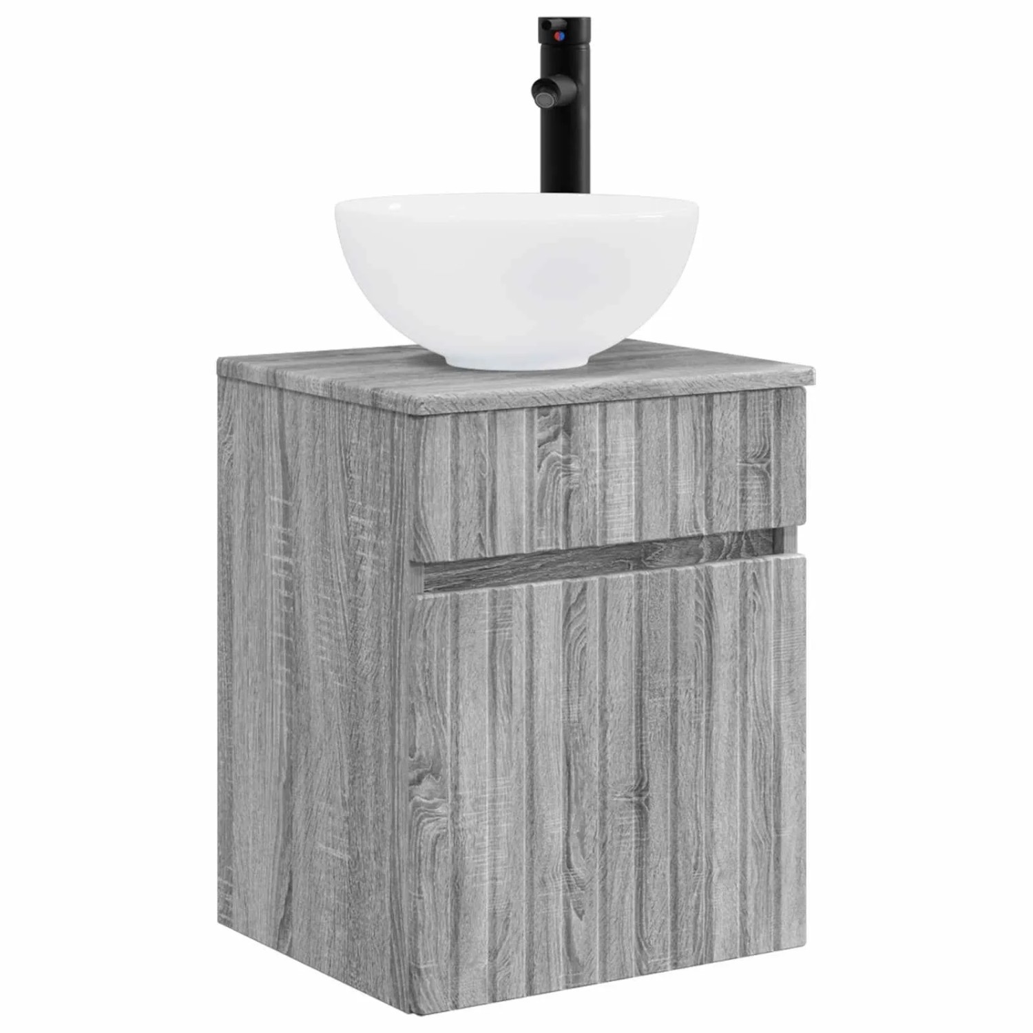 vidaXL Wandmontierte Waschbecken-Vanität Grau Sonoma 39 x 35 x 63 cm 890548
