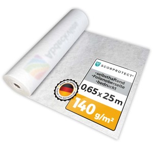 Scorprotect Boden- und Treppenschutzvlies Selbsthaftend Mit Logo 0,65 M X 25 M 140 G M²