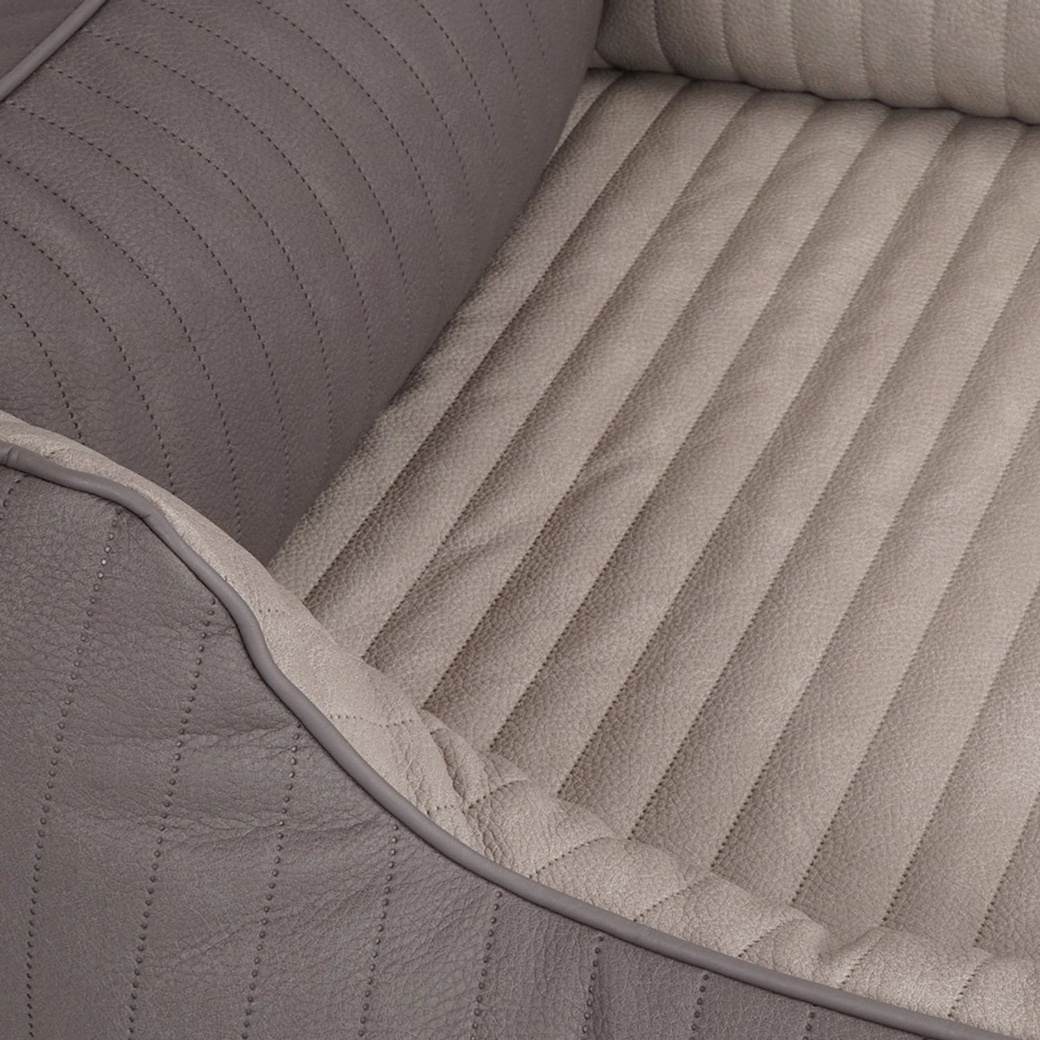 Detailansicht: Knuffelwuff Hundebett Outlander, orthopädisch, Kunstleder, grau