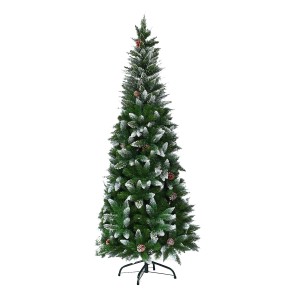 Costway Künstlicher Bleistift Weihnachtsbaum mit Kiefernzapfen 180cm