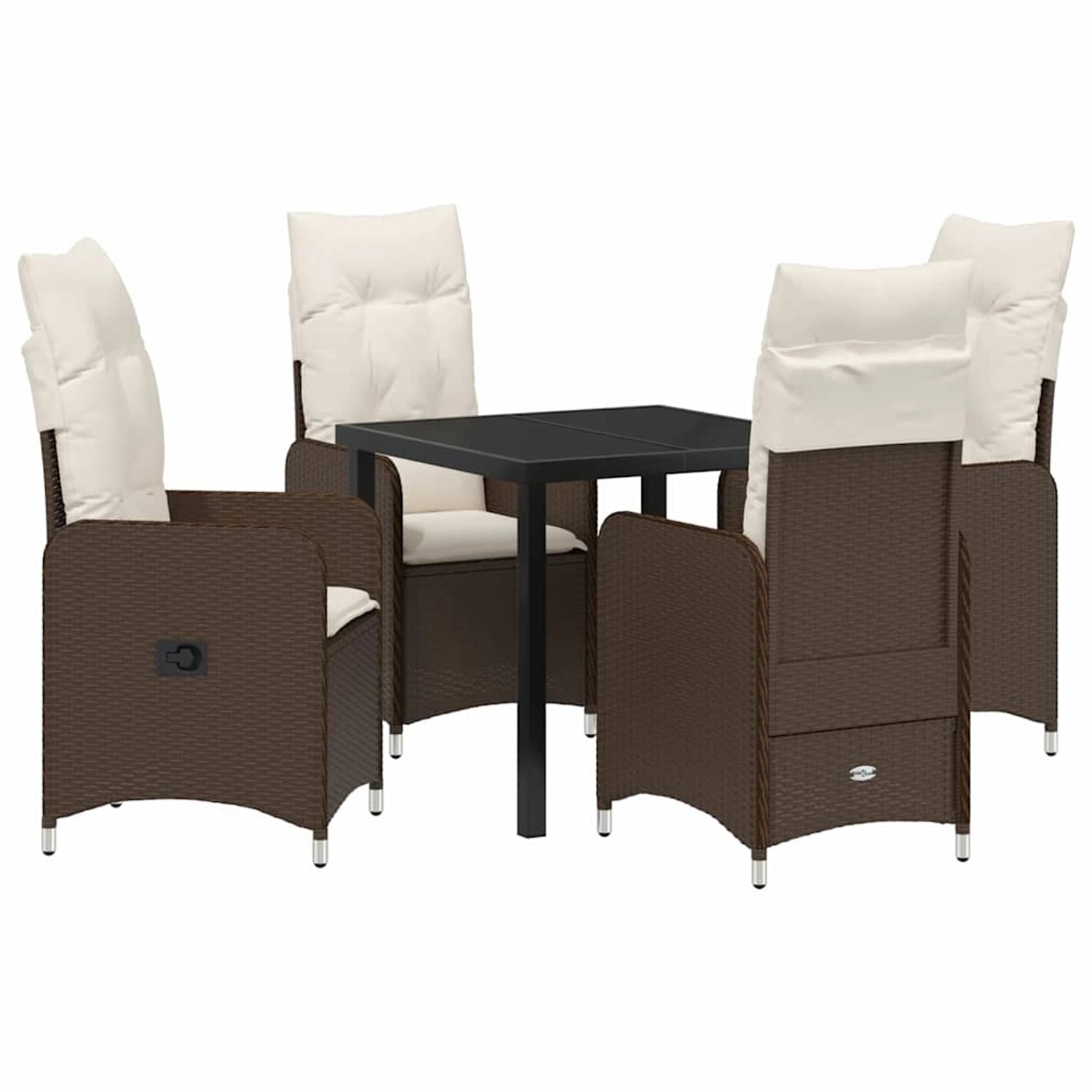 vidaXL 5-Teilige Garten Essgruppe mit Kissen in Braun aus Poly Rattan 33796 günstig online kaufen