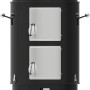 El Fuego Kombigrill Staunton Schwarz: Vertikaler Smoker mit zwei Türen und Thermometer.
