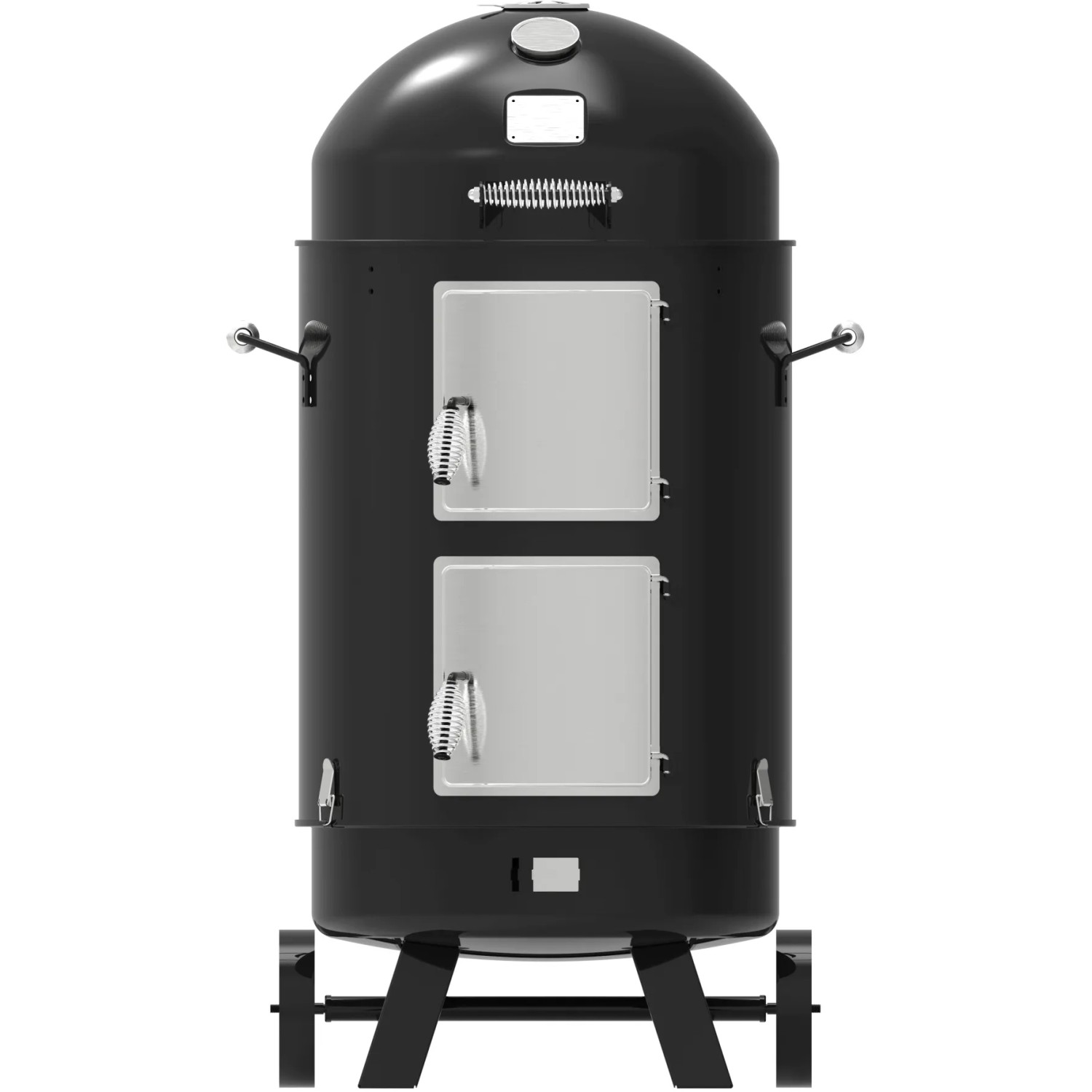 El Fuego Kombigrill Staunton Schwarz: Vertikaler Smoker mit zwei Türen und Thermometer.