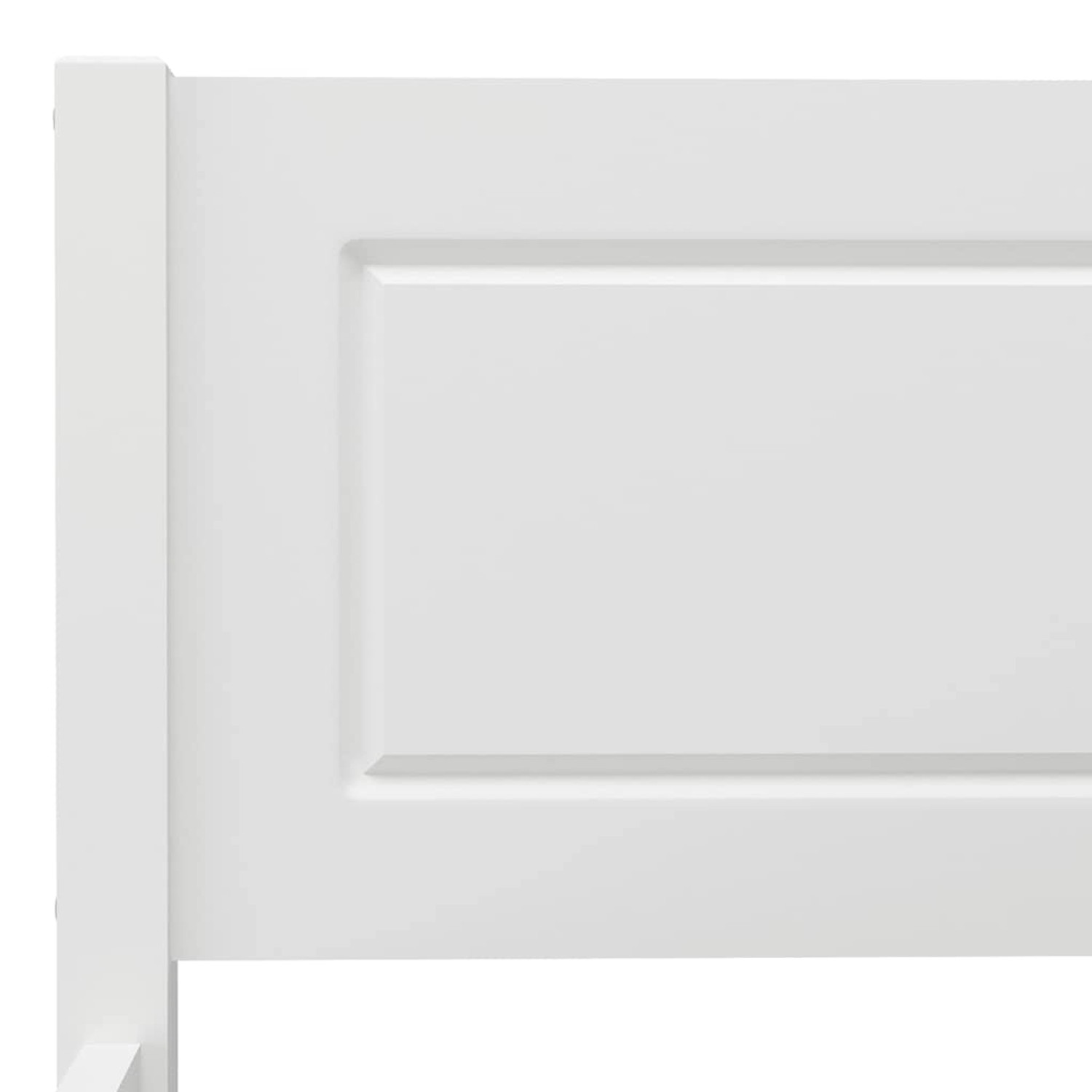 Detailansicht: Weißes Massivholzbett Kiefer, 160x200 cm.