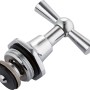Knebelgriff mit Oberteil, 21 mm (R 1/2), verchromt, für Armaturen zur Wassermengenregulierung.