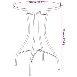 Mosaik Bistro Set in Terrakotta-Rot/Weiß: Gartentisch und 2 Stühle aus Eisen und Keramik.