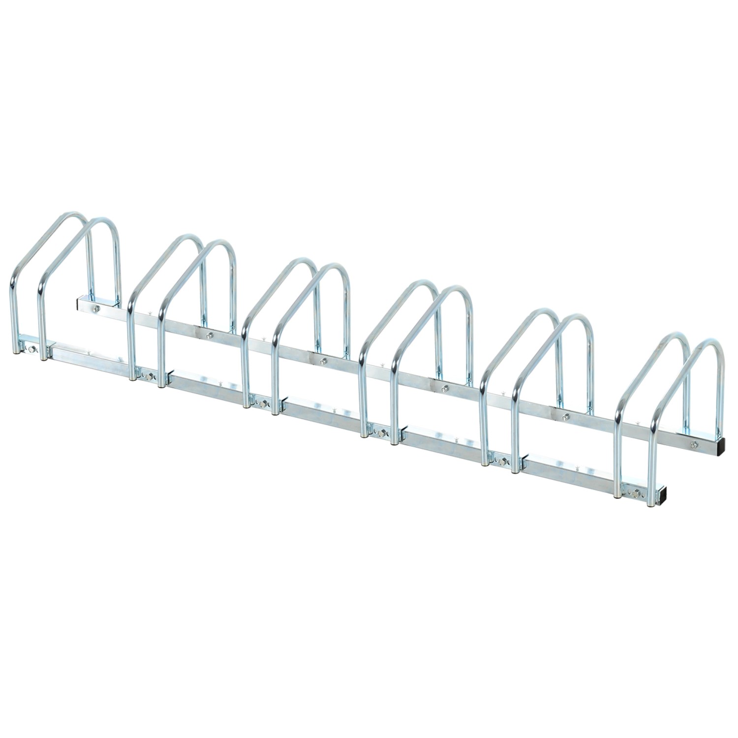 HOMCOM Fahrradständer Wetterfest Boden- und Wandmontage Stahl Silber 179x33 günstig online kaufen