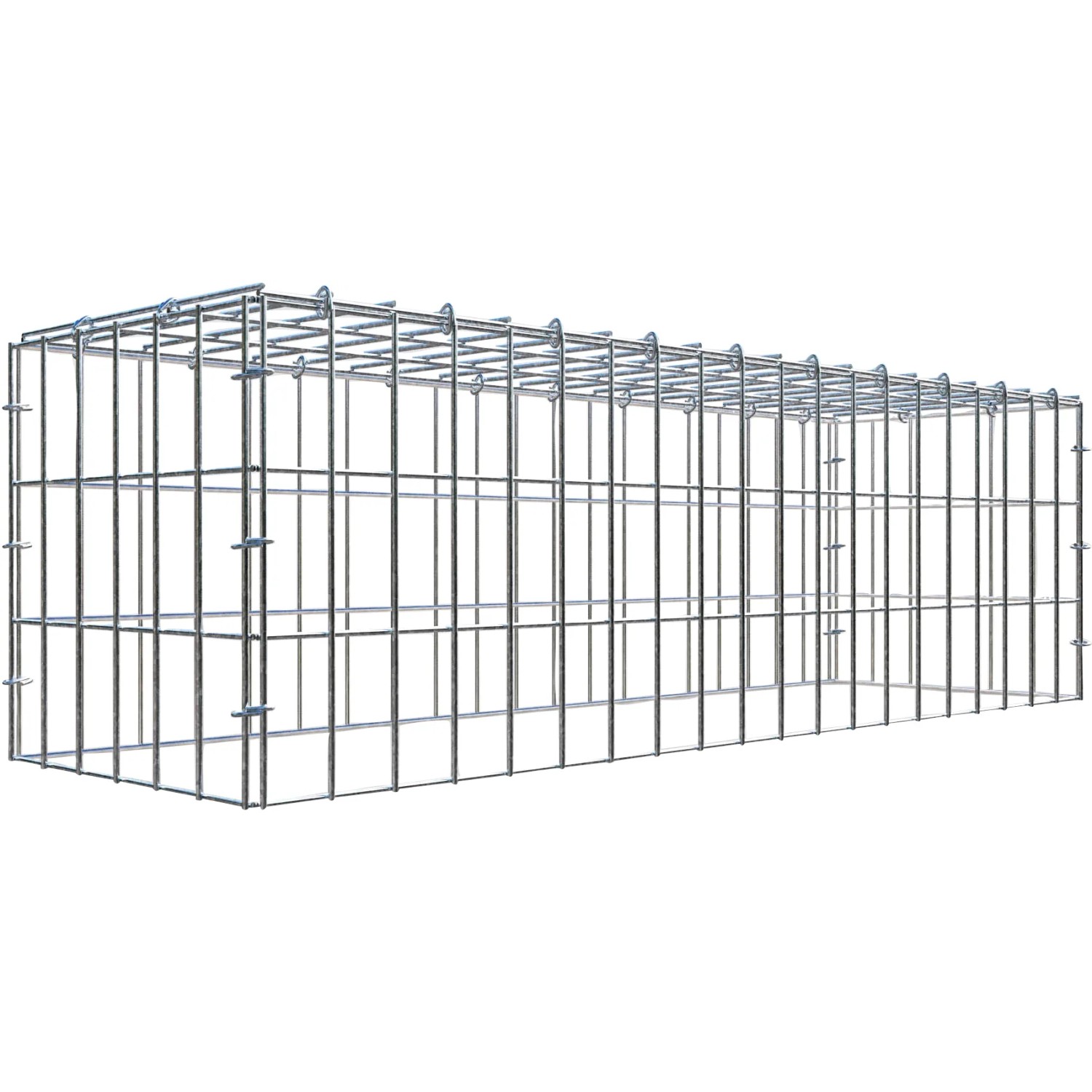 Gabiona C-Ring-Gabione-Anbaukorb Typ 3 30 x 100 x 30 cm Maschenw 5 x 10 cm
