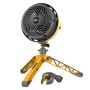VORNADO EXO5 Bodenventilator mit Stativ und Halterung, gelb/grau. Ideal für Werkstatt und Baustelle.
