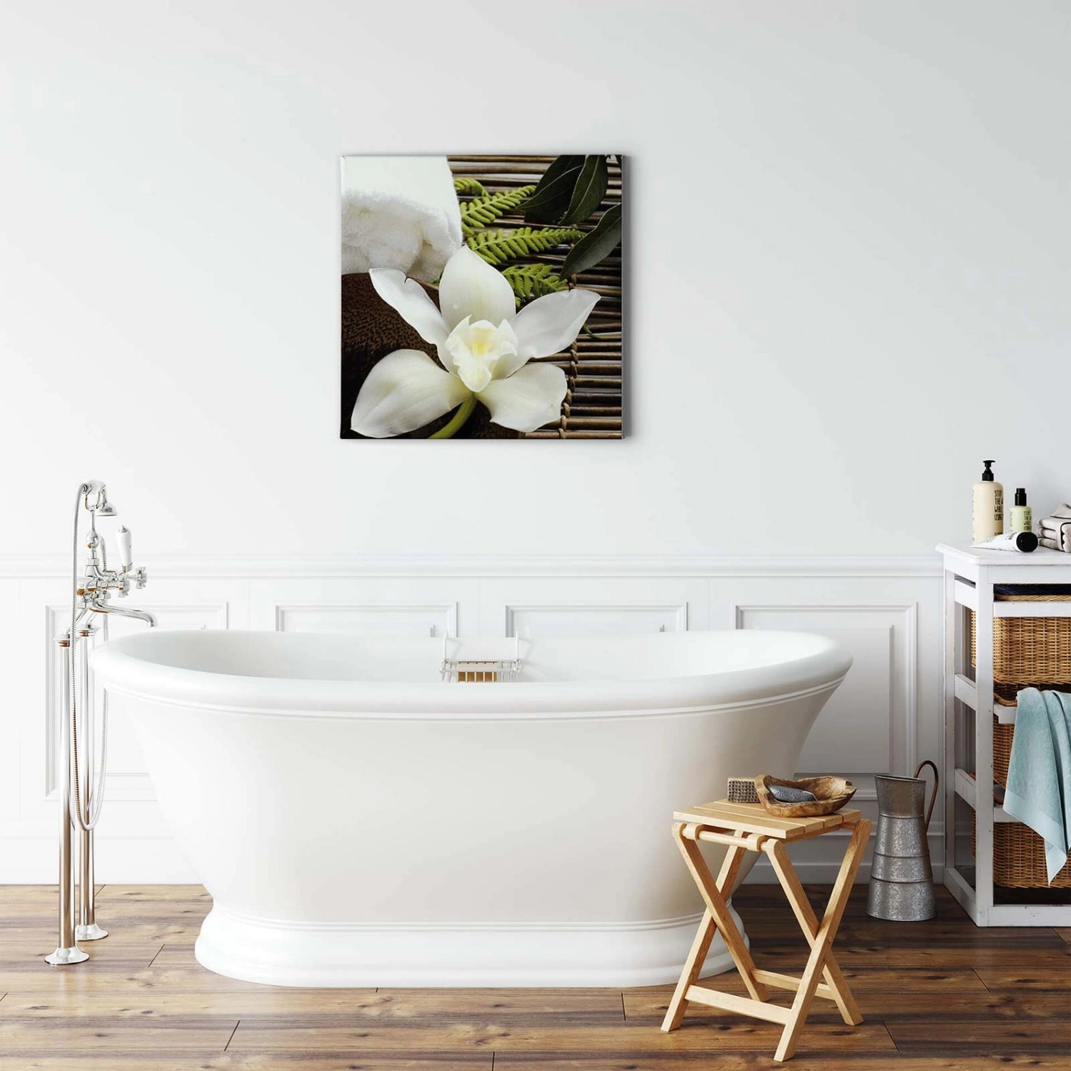 bricoflor wandbild mit orchidee wellness bild auf leinwand in grün