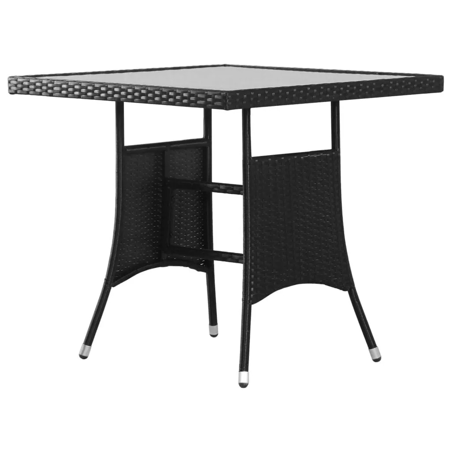 Furnicato Gartentisch Schwarz 80 X 80 X 74 Cm Poly Rattan